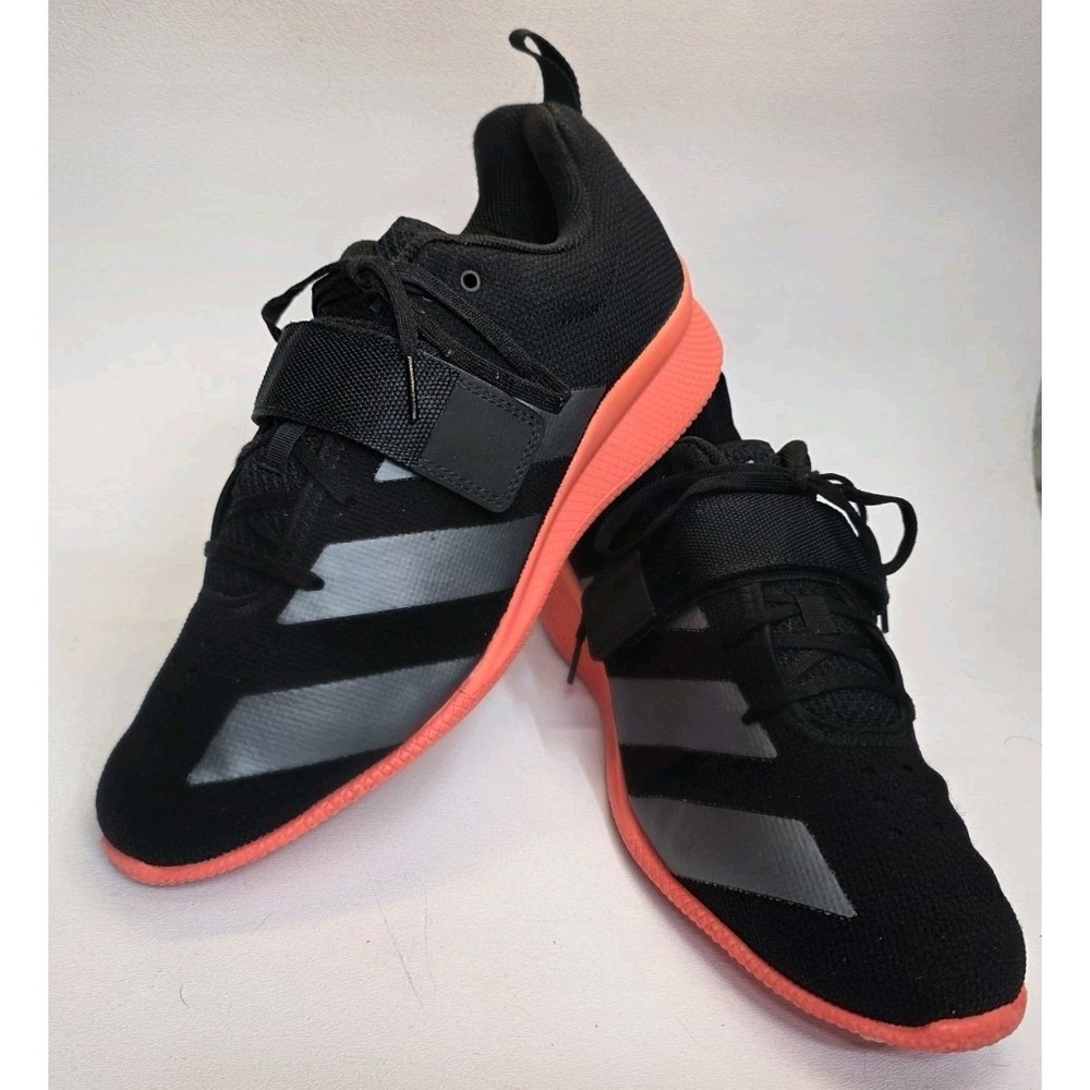 Mens Size 11 Adidas Adipower II Black Signal Coral Weightlifting Shoes EG1214
